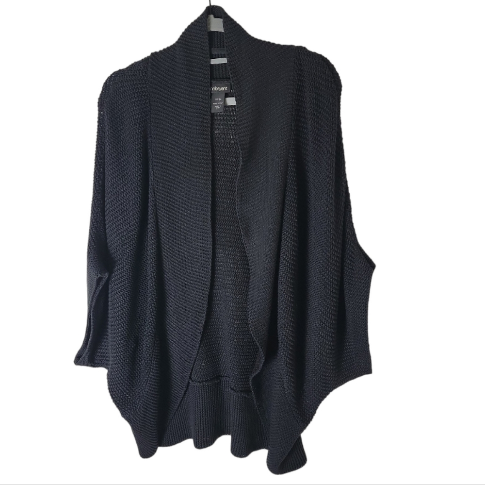 Lane Bryant rib knit plus size black shrug cardigan sweater size 22/24